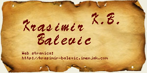 Krasimir Balević vizit kartica